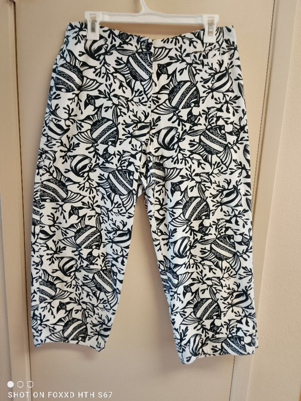 Women's Vintage Talbot's Fish Cotton Stretch Capri Pants Size 10